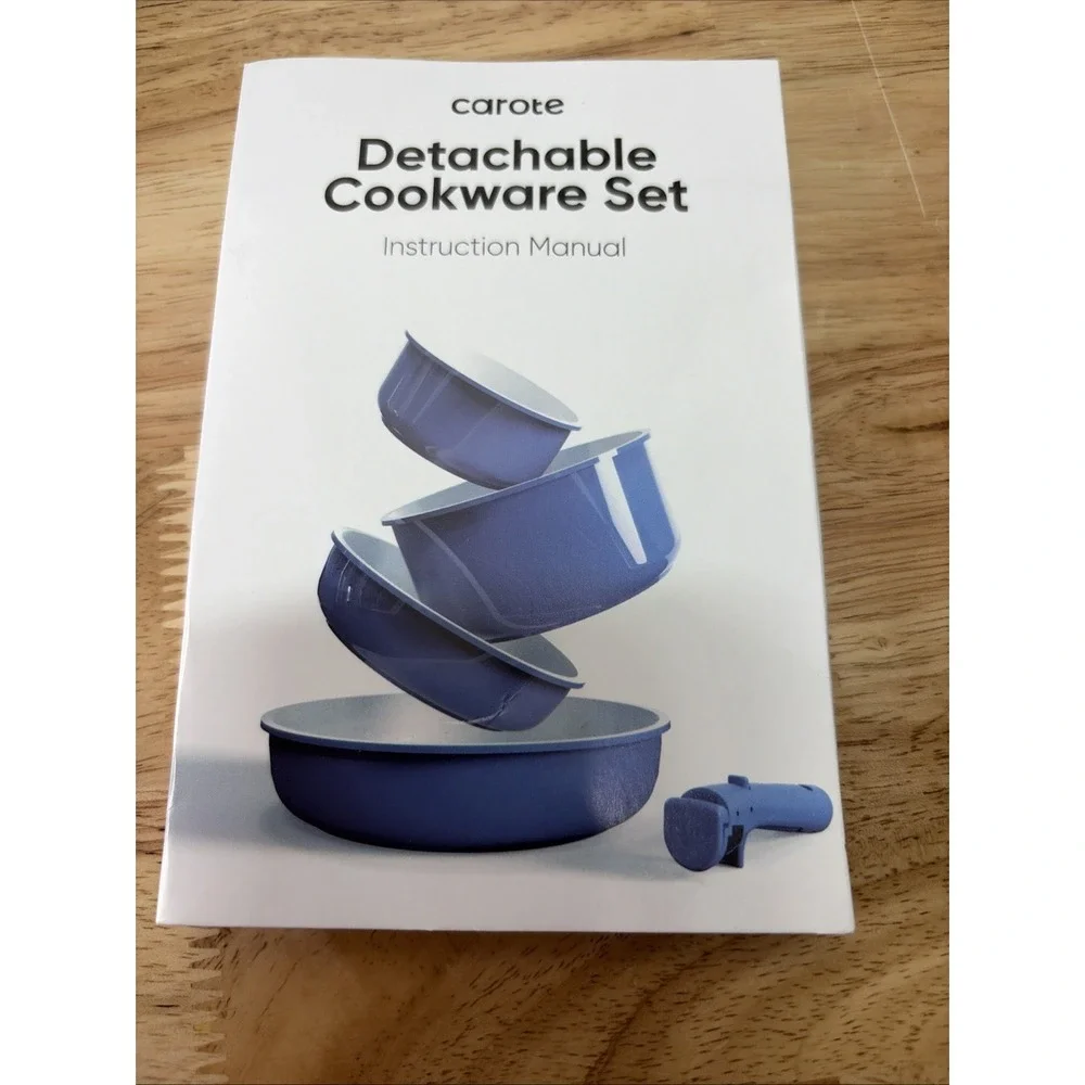 CAROTE 6 Piece Sauce Pan Set Blue With Detachable Handle